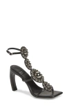 Jeffrey Campbell Renfri T-strap Sandal In Black Silver