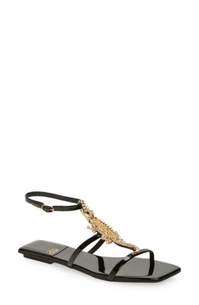 Jeffrey Campbell Reptilian Sandal In Black