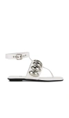 Jeffrey Campbell Resort Sandals In White Silver