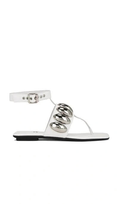Jeffrey Campbell Resort Sandals In White Silver