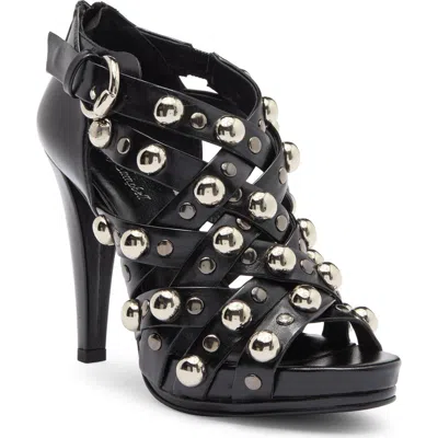 Jeffrey Campbell Retaliate Platform Sandal In Black Silver