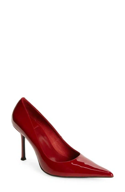 Jeffrey Campbell Risktaker Pointed Toe Pump In Cherry Red Patent