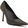 Jeffrey Campbell Risktaker Pointed Toe Pump In Olive Crackle