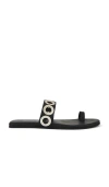 Jeffrey Campbell Riveted Sandal In 黑银色