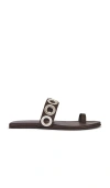 Jeffrey Campbell Riveted Sandals In Brown Silver
