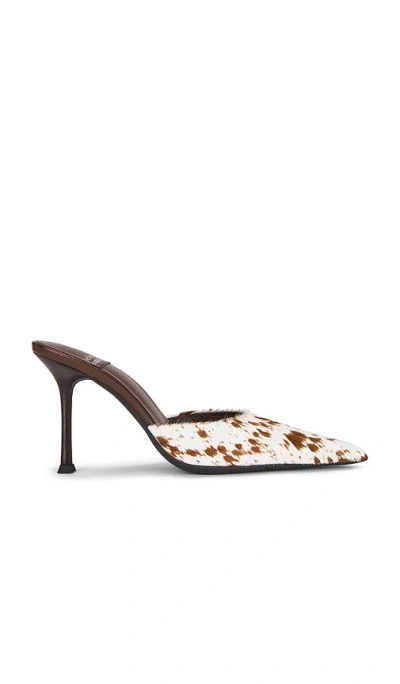 Jeffrey Campbell Robyn Mules In Brown White Cow
