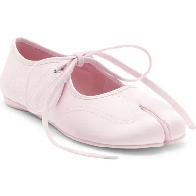 Jeffrey Campbell Saturna Satin Split-toe Lace-up Flats In Pink