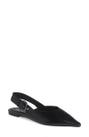 Jeffrey Campbell Scone Slingback Pointed Toe Flat In Black