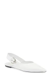 Jeffrey Campbell Scone Slingback Pointed Toe Flat In White