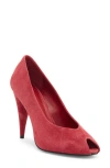 Jeffrey Campbell Sherille Peep Toe Pump In Dusty Berry Suede