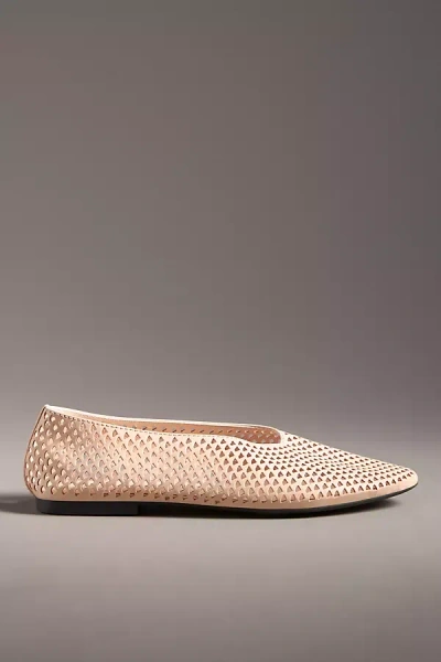 Jeffrey Campbell Shining Perforated Flats In Beige
