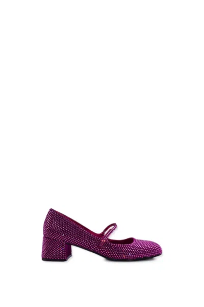 Jeffrey Campbell Shoe With Heel And Diamonds In Fuchsia