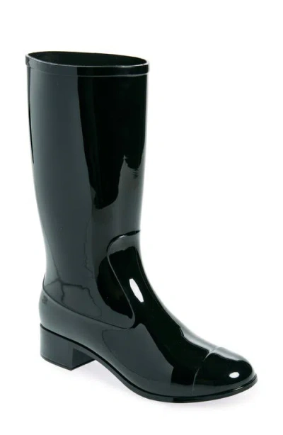 Jeffrey Campbell Showers Waterproof Rain Boot In Black Shiny