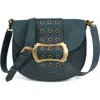 Jeffrey Campbell Side-quest Leather Crossbody Bag In Dark Blue Bronze