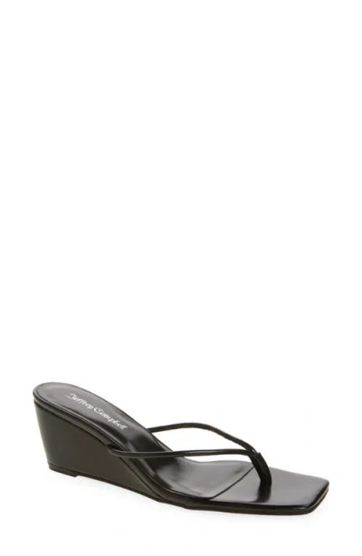 Jeffrey Campbell Simplicity Wedge Flip Flop In Black