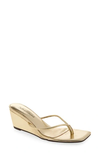 Jeffrey Campbell Simplicity Wedge Flip Flop In Gold