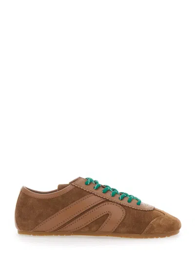 Jeffrey Campbell Sneaker Aleta Brown With Contrast Leather Details For Women