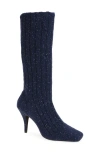 Jeffrey Campbell Snug Sock Boot In Navy