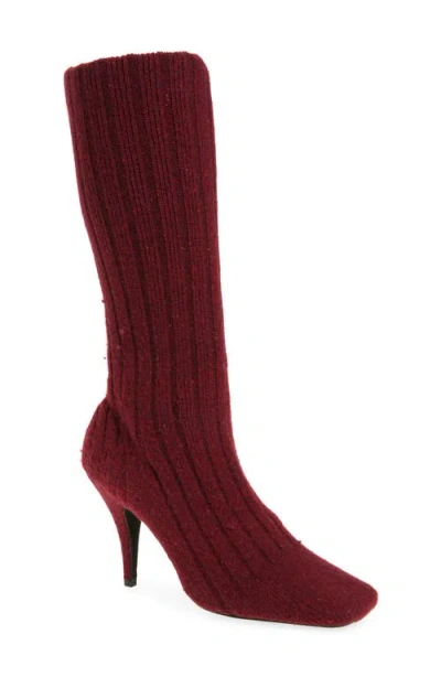 Jeffrey Campbell Snug Sock Boot In Red