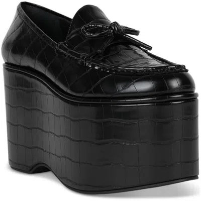 Jeffrey Campbell Soaring Womens Solid Faux Leather Platform Heels In Black