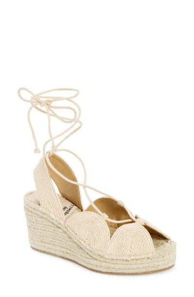 Jeffrey Campbell Sol Ankle Wrap Wedge Sandal In Natural