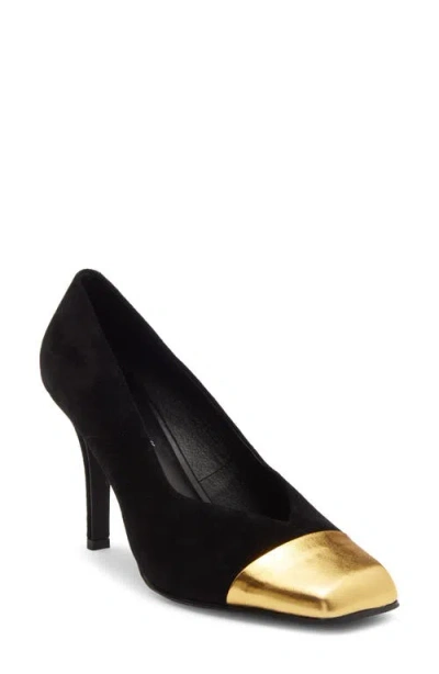 Jeffrey Campbell Sound Cap Toe Pump In Black