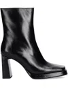 Jeffrey Campbell Square-toe Zip-up Ankle Boots In Black