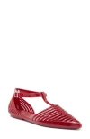 Jeffrey Campbell Squeaky Jelly Flat In Cherry Red