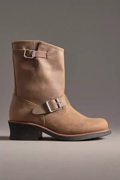 Jeffrey Campbell Standoff Moto Boots In Brown