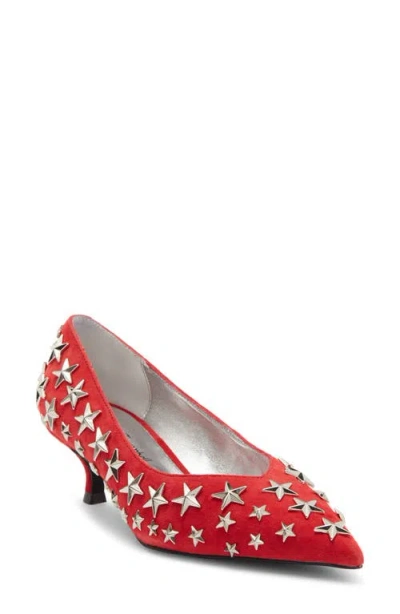Jeffrey Campbell Starpower Studded Pump In Red