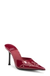 Jeffrey Campbell Stud & Grommet Mule Pump In Cherry Red Patent-silver