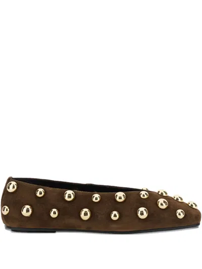 JEFFREY CAMPBELL STUDDED SUEDE BALLET FLATS