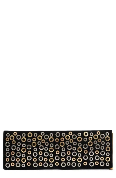 Jeffrey Campbell Suede Clutch In Black-silverold