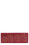 Jeffrey Campbell Suede Clutch In Red Suede Silver Gold