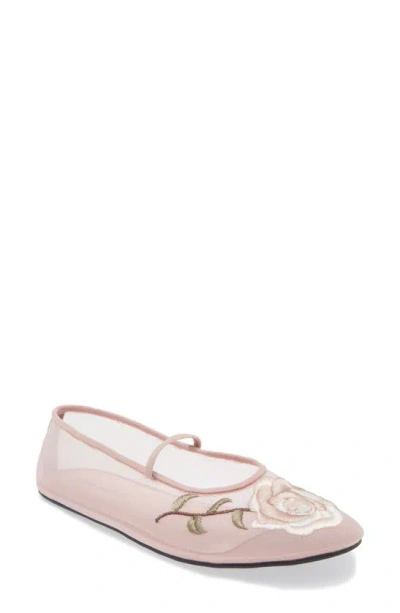 Jeffrey Campbell Swan Flower Mary Jane Flat In Pink Multi