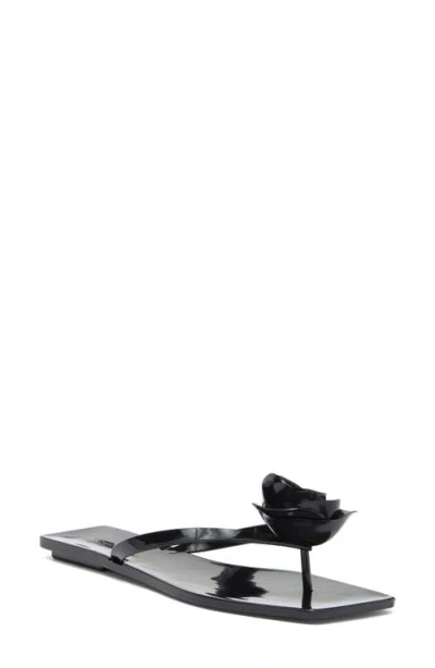 Jeffrey Campbell Sweeten Flip Flop In Black Shiny