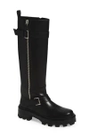 Jeffrey Campbell Sybill Lug Sole Knee High Boot In Black