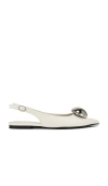 Jeffrey Campbell Tactful Flats In Ivory Crinkle Silver