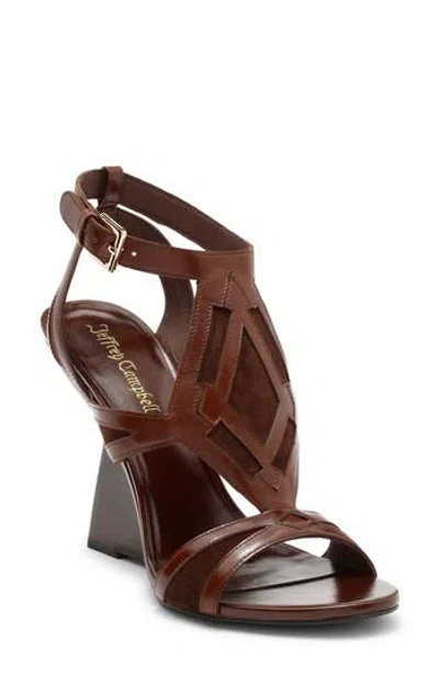 Jeffrey Campbell Tam-tam Wedge Sandal In Brown Combo