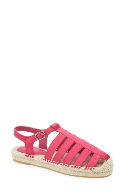 Jeffrey Campbell Tan Lines Espadrille Fisherman Sandal In Fuchsia Satin