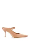 Jeffrey Campbell Tiyera Beige Mules With High Stiletto Heel And Buckle Closure In Leather Woman