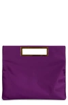 Jeffrey Campbell To-go Satin Clutch In Purple Satin