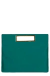 Jeffrey Campbell To-go Satin Clutch In Turquoise Satin