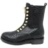 Jeffrey Campbell Tonette Bootie In Black Snake In Multi