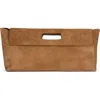 Jeffrey Campbell Toolbox Leather Clutch In Tan Suede