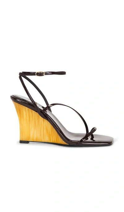 Jeffrey Campbell Topsail Wedge Sandal In Brown