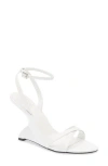 Jeffrey Campbell Trella Ankle Strap Wedge Sandal In White