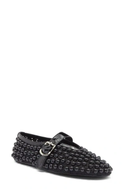 Jeffrey Campbell Trennel Mary Jane Flat In Black Patent Black