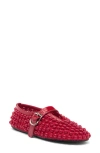 Jeffrey Campbell Trennel Mary Jane Flat In Red Patent Combo