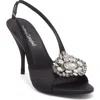 Jeffrey Campbell Triomphe Crystal Embellished Slingback Sandal In Black